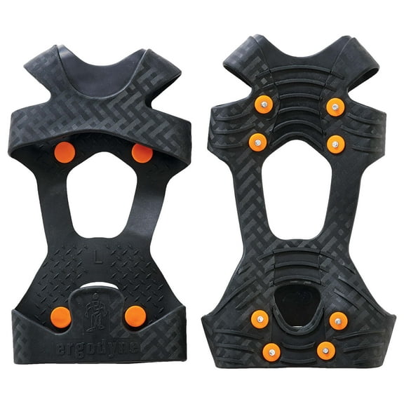 Ergodyne TREX 6300 Traction Cleat Grips Ice and Snow, One-Piece Easily Attaches Over Shoe/Boot with Carbon Steel Spikes to Provide Anti-Slip Solution, Large