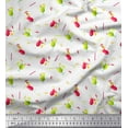 thumbnail image 1 of Soimoi Moss Georgette Fabric Straw & Juice Beverages Print Fabric by The Yard 42 Inch Wide, 1 of 1