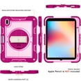 thumbnail image 6 of Dteck Case Compatible with iPad 10th Generaiton 10.9 inch 2022 Release,Shockproof Armor Heavy Duty Rubber Rugged Case 360 Rotating Kickstand Hand Strap Cover with Shoulder Strap,Rose+Pink, 6 of 9