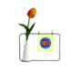 thumbnail image 1 of Escarabajo exótico. Tarjeta de jarrón artificial de tulipanes, 1 of 3