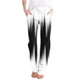 thumbnail image 1 of FAIWAD Womens Linen Pants Straight Leg Loose Drawstring Sweatpants Summer Plus Size Lounge Joggers Pants, 1 of 4