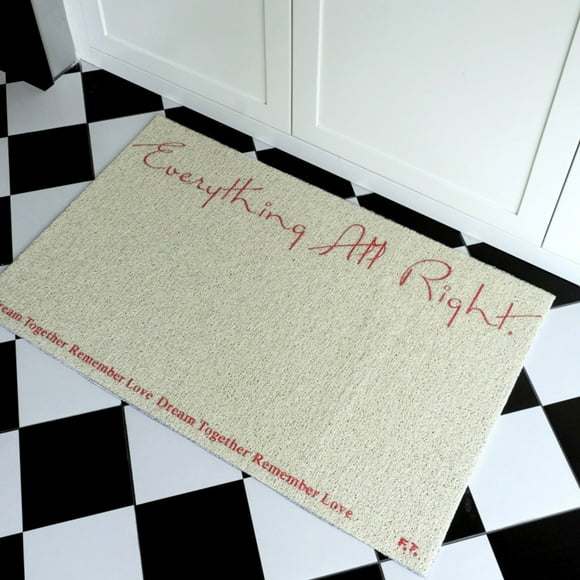 Entryway Doormat, PVC Loop Mat Quick Dry Shoe Scraper for Indoor Sketch Text