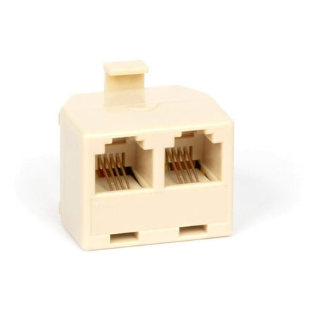 Phono Jack - THE CIMPLE CO Duplex Jack Phone Wall Adapter by Wall Jack Phone RJ11 Adapter | 4 Conductor Connector – (Ivory)