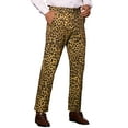 thumbnail image 5 of INSPIRE CHIC Men's Pants Leopard Animal Print Regular Fit Vintage Flat Front Pants 36 Brown, 5 of 5
