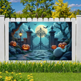 thumbnail image 5 of Halloween Theme Decorative Banner Spooky Atmosphere Jack o Lanterns Gate Design for Outdoor Decorating Holiday Party Night, 5 of 5