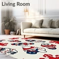 thumbnail image 2 of ODIKA 4'x6' Machine Washable Non-Slip Area Rug, Arctic Friend Embroidery Hoop Starter With Seasonal Design High Traffic Rug with Pad, Red, 634418, 2 of 8