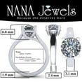 thumbnail image 3 of NANA Silver 8.0mm (2ct) Round Cut Zirconia Lucita Solitaire Engagement Ring-Platinum Plated-Size 6, 3 of 7