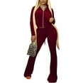 thumbnail image 1 of Conjunto informal de 2 piezas para mujer, chándales, pantalones acampanados de cintura alta, conjuntos de entrenamiento con bolsillos Xemadio WMZL-2183-59, 1 of 6