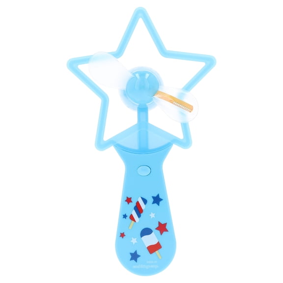 Blue Light up Message Fan Plastic Patriotic Holiday Way to Celebrate Novelty Toy for Children
