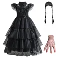 thumbnail image 3 of Vestidos de cosplay de la película Wednesday Disfraz de cosplay de Wednesday Addams Gothic Wind Adultos Niños Vestido de fiesta de Halloween Disfraces, 3 of 5