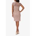 thumbnail image 2 of Adrianna Papell Boat Neck Short Sleeves Back Zipper Short Beaded Mesh Dress-STONE / 6, 2 of 4