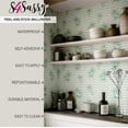 thumbnail image 5 of S4Sassy Peel and Stick Walls Covering, Palm Tree Island Print Removable Wall Wrap- Green Instant Wall Mural for Bathroom, Laundry Room, Closet Interior- Self-Adhesive Wallpaper Vinyl- 25"x120", 5 of 9