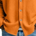 thumbnail image 7 of Dwellite Men's Waffle Button Down Shirt Casual Long Sleeve Shirts Trendy Solid Color Shirt Saffron S, 7 of 7