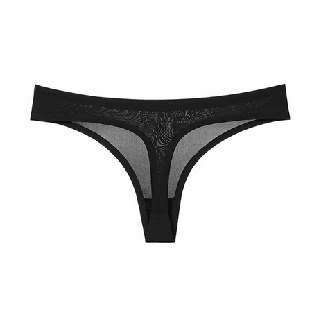 Fulorrnie Underwear for Women High Waisted Thong Comfort Seamless Panty Sport Banded Waist Elastic Breathable Panties Black M