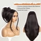 thumbnail image 2 of Peluca Worldnewhair, color negro natural, 66 cm, 13 x 4, HD, encaje frontal, 2 of 7