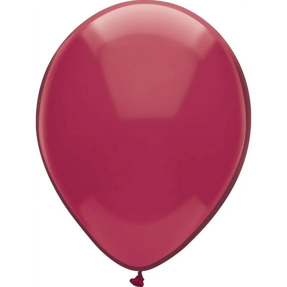 PartyMate Solid Color Latex Balloons, 50-Count, Deep Burgundy