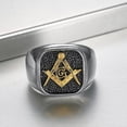 thumbnail image 5 of MayiaHey Gold Masonic Biker Ring, Compass and Square Ring for Men, Punk Freemason Ring Hip Hop Masonic Biker Jewelry, Rock Masonic Signet Ring Retro Masonic Symbol Ring Mater Mason Ring, 5 of 5