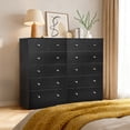 thumbnail image 3 of Ktaxon Large 6 Drawers Dresser Chests for Bedroom, Wood Chset of Drawers,Dressers Organizer for Bedroom, Living Room,Hallway, Black, 3 of 17