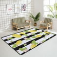 thumbnail image 4 of Coolnut 5'3" x 4' (63 x 48 in) Area Rug, Lemons On Black White Stripes Nursery Rug Floor Mat Kids Playing Mat for Living Room Bedroom, 4 of 6