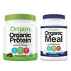Orgain - Organic Vegan, Non-GMO Plant Based Protein Powder - Creamy Chocolate Fudge (1.02 LB) + Meal Replacement Powder - Vanilla Bean (2.01 LB)