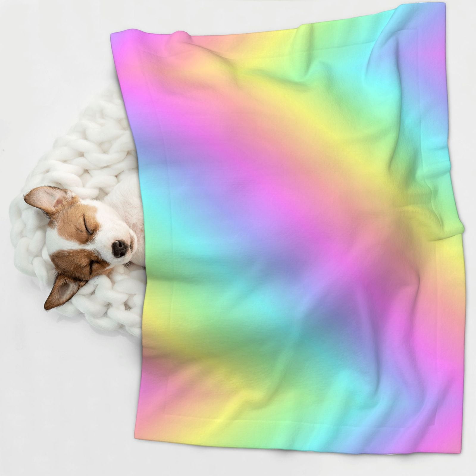 Rainbow Stripe Dog Blanket Soft Warm Flannel Cat Blanket Great Pet Throw for Cats Puppy Small Medium Large Dog