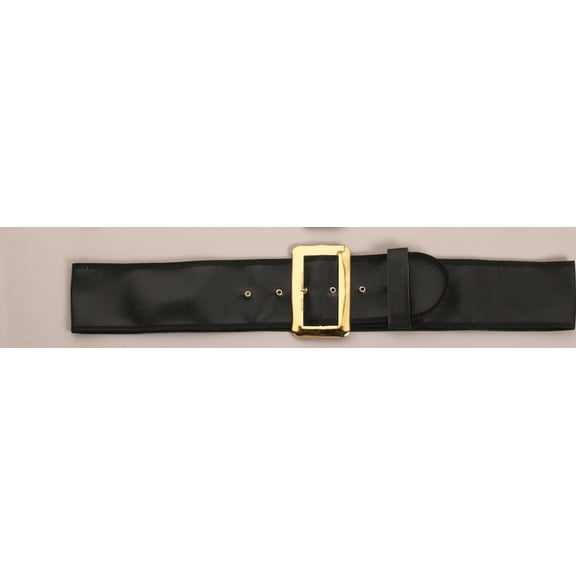 The Costume Center Black and Gold Vinyl Santa Belt with Buckle – Size XXXL