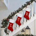 thumbnail image 3 of Medias navideñas con monograma personalizado, medias navideñas de 20 pulgadas con iniciales familiares, puños de felpa blanca súper suaves con cuerpo de terciopelo rojo de lujo y detalles dorados, 3 of 5