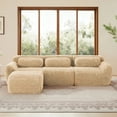 thumbnail image 2 of ZenNook 115" Sectional Couches for Living Room, Comfy Boneless Couch, 3 Seater Cloud Sofa, Compressed L Shaped Couch with Ottoman, Modern Modular Sectional, Plush Floor Sofa, No Assembly (Camel), 2 of 11