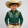thumbnail image 2 of JAJAHO Boys Western Cowboy Shirts Long Sleeve Floral Retro Style Button Down Collared Shirts For Kids 4-13Y Soft Tops, 2 of 4