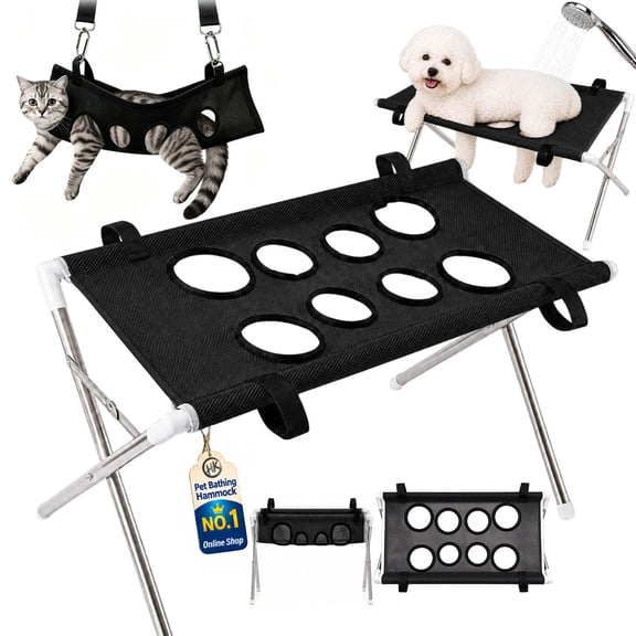 Pet Bathing Hammock, Pet Grooming Hammock for Dogs and Cats, Foldable Pet Grooming Hammock for Bathing, Nail Trimming and Grooming