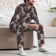 thumbnail image 5 of Mens Pajamas Set, Abstract Minimalist Horse White Button Down Long Sleeve Loungewear Sleepwear Pjs sets for Men, 5 of 5