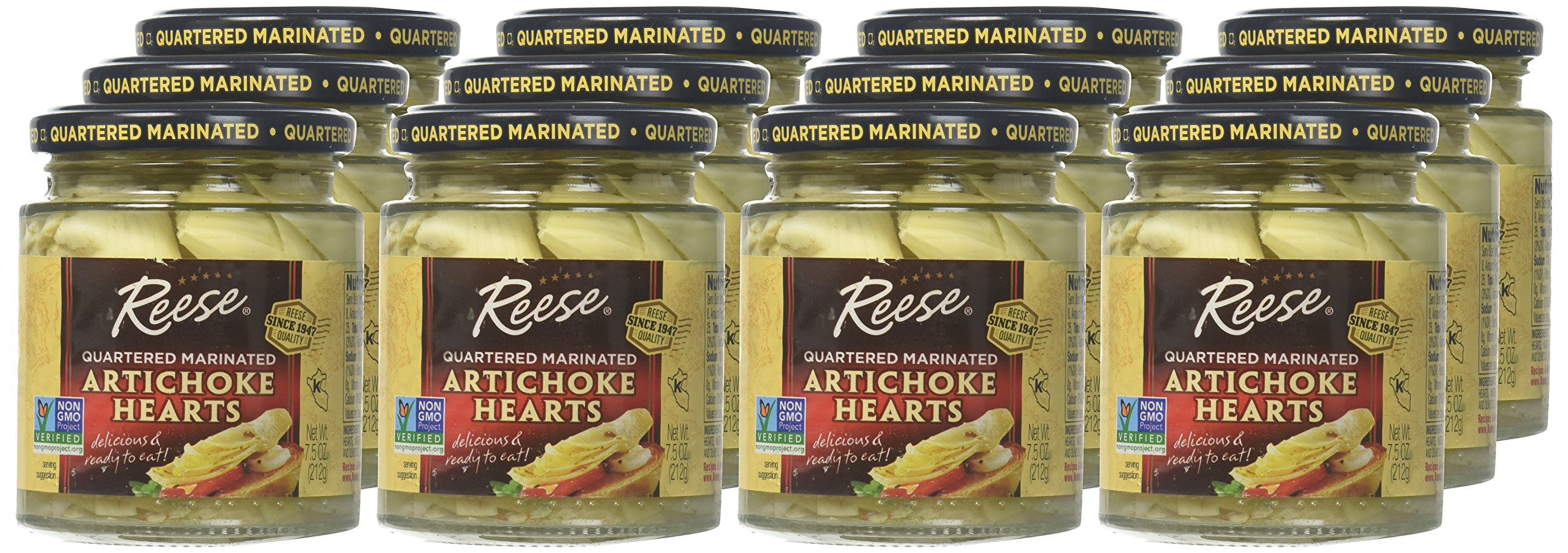 Reese Marinated Artichokes Hearts, 7.5-Ounces (Pack of 12)