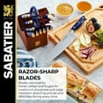 thumbnail image 6 of Sabatier 14 Piece Forged Triple Rivet Knife Block Set with Navy Handles and Brass Accents, 6 of 12