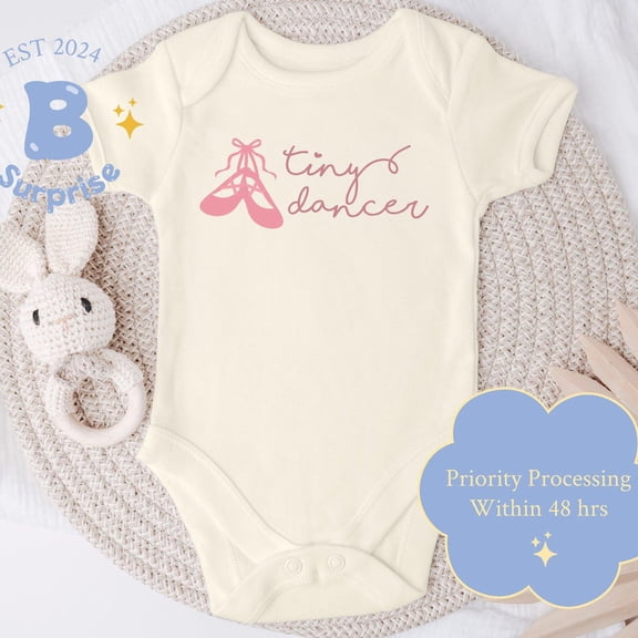 Tiny Dancer Ballet Baby Onesie, Girl Newborn Bodysuit, Cute Ballerina Infant Outfit Cute Baby Onesie, BABY BODYSUIT LAT 4424