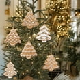 thumbnail image 5 of BinKFF 6 Pcs Christmas Gingerbread Snowflake Ornaments Christmas Tree Decorations Mini Silicone Hanging Xmas Tree Ornaments with Ropes for Xmas Home Winter Party Decor, 5 of 6