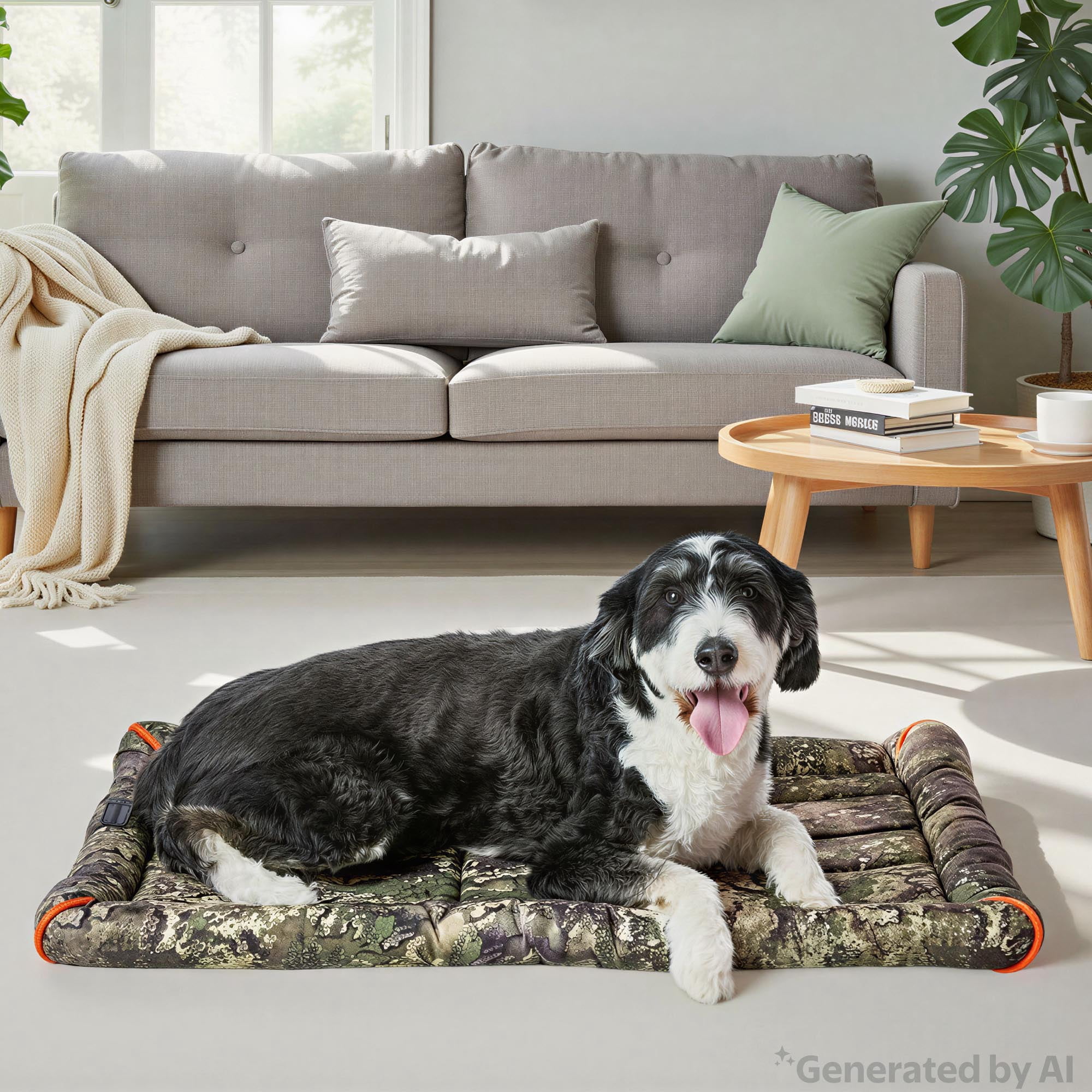 Vibrant Life Durable and Water Resistant Crate Pad, Camouflage, Large, 23" x 35"