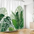 thumbnail image 2 of Green Shower Curtain Tropical Plant Botanical Summer Banana Monstera Leaf Nature Shower Curtains for Bathroom Waterproof Bath Curtain Decor 72 x 72 Inch, 2 of 6