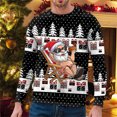 thumbnail image 2 of toraway Chandails à Col Rond pour Hommes Unis Hiver Tendance Automne et Hiver Chandail Imprimé de Noël à Capuche m, 2 of 4