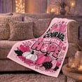 thumbnail image 6 of Breast Cancer Awareness Pumpkin, Festive autumn celebration Scene, Warm Flannel Blanket for Living Room and Reading Nook with Detailed Artwork, Art Lovers autumn celebration Gift, Festive Home Decor, 6 of 9