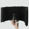 thumbnail image 3 of Adjustable 5 Panel Microphone Isolation Shield Foldable Studio Recording Mic Filter Mic Sponge Soundproof Shield,1 * Soundproof cotton screen,Black, 3 of 7