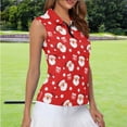 thumbnail image 2 of Yuyamidu Santa Claus Golf Top for Women Golf Shirts Red Christmas Sleeveless Collared Tennis Shirt Soft Quarter Zip Activewear Size XS, 2 of 8
