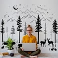 thumbnail image 3 of Mountain Wall Stickers Forest Deer Pine Trees Wall Decal Woodland Peel and Stick Vinyl Wall Art Decals TV Wall Decor for Baby Nursery Kids Playroom Bedroom Living Room Yellow Green, 3 of 6