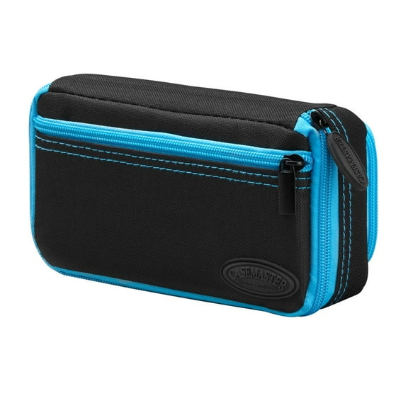 Casemaster Plazma Plus Dart Case Black with Blue Zipper and Phone Pocket