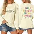 thumbnail image 2 of Women's Sweatshirts 2025 God Is Within Her She Will Not Fall Christian Sweatshirts Pullover Tops Sweatshirt for Women, 2 of 4