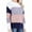 Pink, variant on TFEOQRY Pullover Sweater for Women Fashion Color Blocked Knitwear Long Sleeved Round Neck Sweater Top Blue