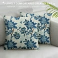 thumbnail image 3 of Nawypu Blue Floral Pillow Covers Rustic Light Blue Green Chinoiserie Flowers Leaves Birds Print Decorative Outdoor Pillowcases Farmhouse Holiday Throw Cushion Cases Decor for Couch Sofa Bed, 3 of 5