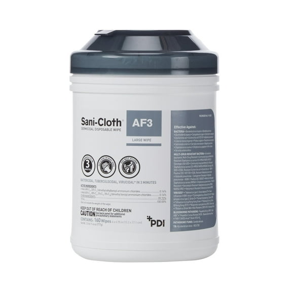Sani-Cloth AF3 Surface Disinfectant Cleaner Germicidal Wipe 160 Count Canister Disposable Mild Scent, P13872 - Case of 1920