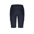 thumbnail image 5 of Cargo Shorts Women Knee Length Breathable Linen Bermuda Shorts with Pockets Elastic Waist Linen Capris Pedal Pushers Navy 2XL, 5 of 5