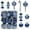 Blue, variant on Christmas Ball Ornaments 36PCS for Christmas Decorations, Xmas Tree Shatterproof Candy Shape Ornaments with Hanging Lollipop for Holiday, Wreath and Party Decorations