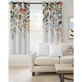 thumbnail image 3 of Blackout Curtains for Bedroom, Orange Green Eucalyptus Leaves Room Darkening Window Drapes for Living Room, Fall Botanical Watercolor Thermal Insulated Grommet Curtains, 42x54 inch, 2 Panels, 3 of 9